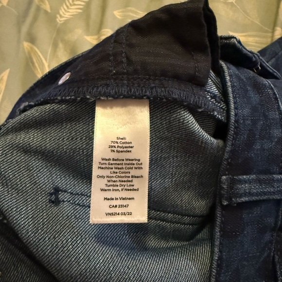 Talbots Navy Blue Leopard Patterned Skinny Jeans Size 2 - Picture 8 of 13
